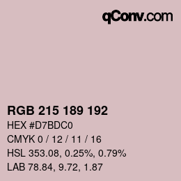 Color code: RGB 215 189 192 | qconv.com