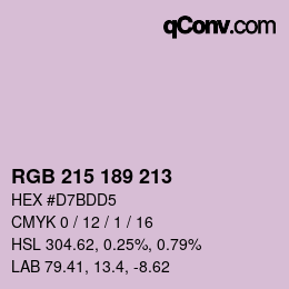 Color code: RGB 215 189 213 | qconv.com