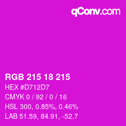 Color code: RGB 215 18 215 | qconv.com