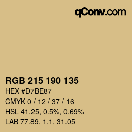 Farbcode: RGB 215 190 135 | qconv.com