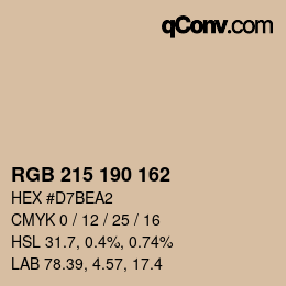 カラーコード: RGB 215 190 162 | qconv.com