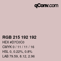 Color code: RGB 215 192 192 | qconv.com
