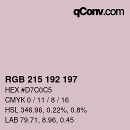 Color code: RGB 215 192 197 | qconv.com