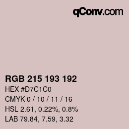 Color code: RGB 215 193 192 | qconv.com