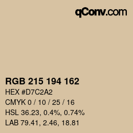 カラーコード: RGB 215 194 162 | qconv.com