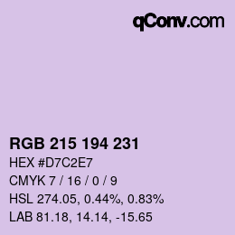 Farbcode: RGB 215 194 231 | qconv.com