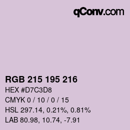 カラーコード: RGB 215 195 216 | qconv.com