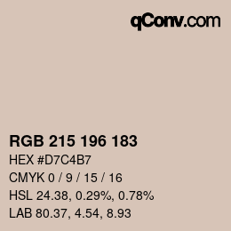 カラーコード: RGB 215 196 183 | qconv.com