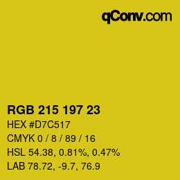 カラーコード: RGB 215 197 23 | qconv.com