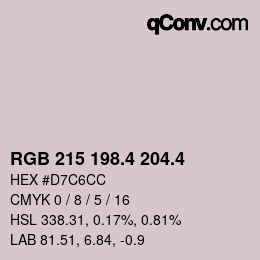 カラーコード: RGB 215 198.4 204.4 | qconv.com
