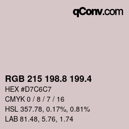 カラーコード: RGB 215 198.8 199.4 | qconv.com