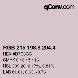 カラーコード: RGB 215 198.8 204.4 | qconv.com