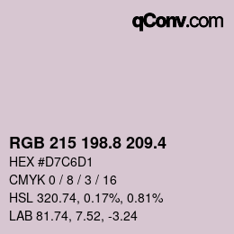カラーコード: RGB 215 198.8 209.4 | qconv.com