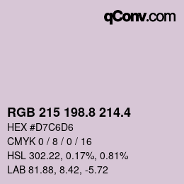 カラーコード: RGB 215 198.8 214.4 | qconv.com