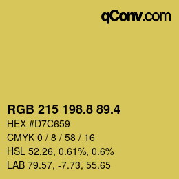 カラーコード: RGB 215 198.8 89.4 | qconv.com