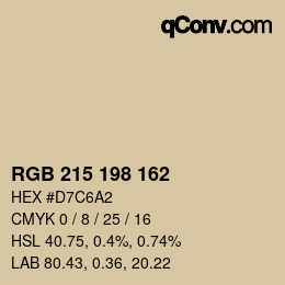 Color code: RGB 215 198 162 | qconv.com