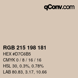 Color code: RGB 215 198 181 | qconv.com
