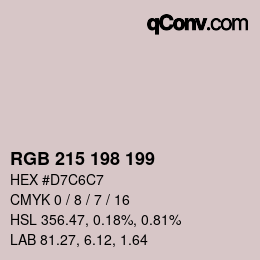 Color code: RGB 215 198 199 | qconv.com