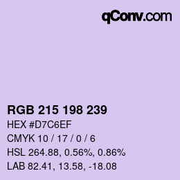 Color code: RGB 215 198 239 | qconv.com