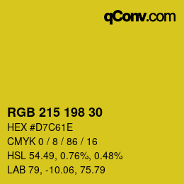 颜色代码: RGB 215 198 30 | qconv.com