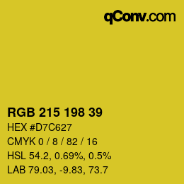 Color code: RGB 215 198 39 | qconv.com