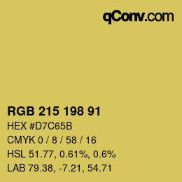 Color code: RGB 215 198 91 | qconv.com