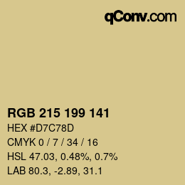 Color code: RGB 215 199 141 | qconv.com