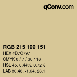 Color code: RGB 215 199 151 | qconv.com