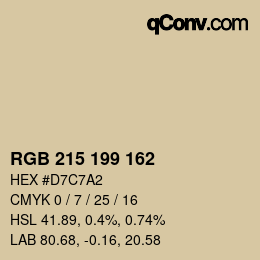 カラーコード: RGB 215 199 162 | qconv.com
