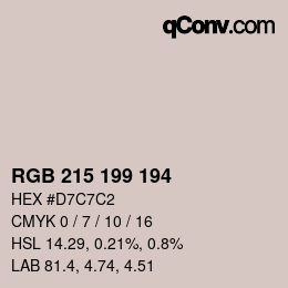 Código de color: RGB 215 199 194 | qconv.com