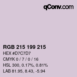 Color code: RGB 215 199 215 | qconv.com