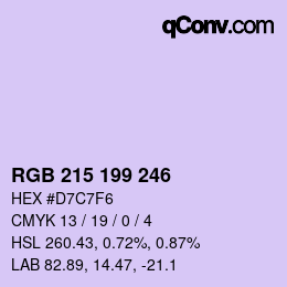 Color code: RGB 215 199 246 | qconv.com