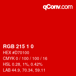 Color code: RGB 215 1 0 | qconv.com