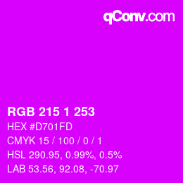 Color code: RGB 215 1 253 | qconv.com