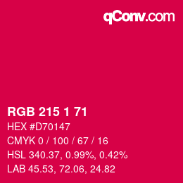 Color code: RGB 215 1 71 | qconv.com