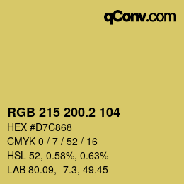 カラーコード: RGB 215 200.2 104 | qconv.com