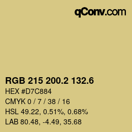 カラーコード: RGB 215 200.2 132.6 | qconv.com