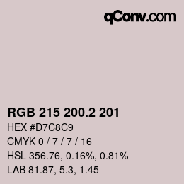 カラーコード: RGB 215 200.2 201 | qconv.com