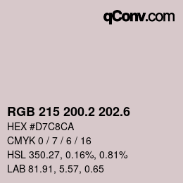 カラーコード: RGB 215 200.2 202.6 | qconv.com