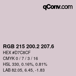 カラーコード: RGB 215 200.2 207.6 | qconv.com