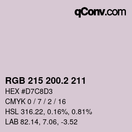 カラーコード: RGB 215 200.2 211 | qconv.com