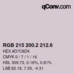 カラーコード: RGB 215 200.2 212.6 | qconv.com