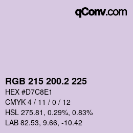 カラーコード: RGB 215 200.2 225 | qconv.com