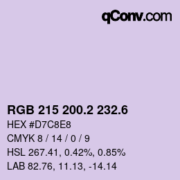 カラーコード: RGB 215 200.2 232.6 | qconv.com