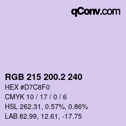 カラーコード: RGB 215 200.2 240 | qconv.com