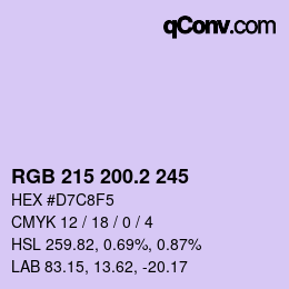 カラーコード: RGB 215 200.2 245 | qconv.com