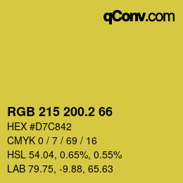 カラーコード: RGB 215 200.2 66 | qconv.com