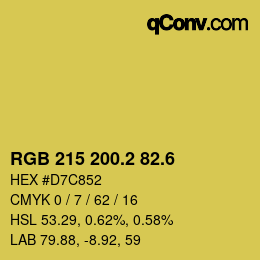 カラーコード: RGB 215 200.2 82.6 | qconv.com