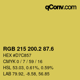 カラーコード: RGB 215 200.2 87.6 | qconv.com