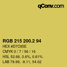 カラーコード: RGB 215 200.2 94 | qconv.com